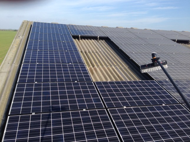 Solar panels cleaned to maximise efficiency